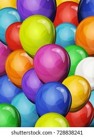 Carnival Party Balloons Background/
Illustration of a set of carnival and holidays party balloons, for festive backgrounds