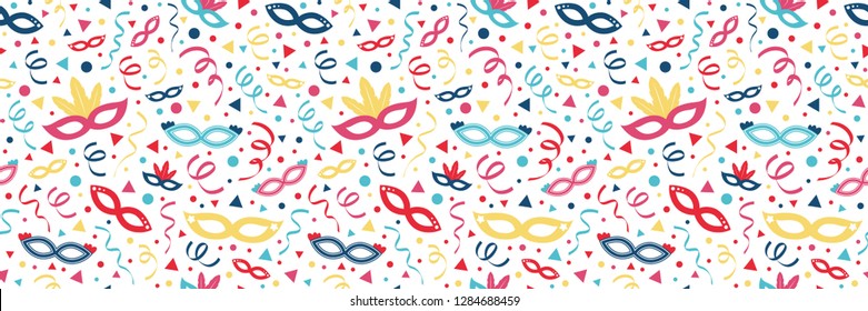 Carnival Party - concept of seamless pattern. Vector