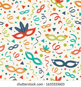 Carnival Party - concept of seamless pattern. Vector