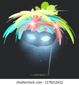 Carnival party face mask. Colored vector illustration