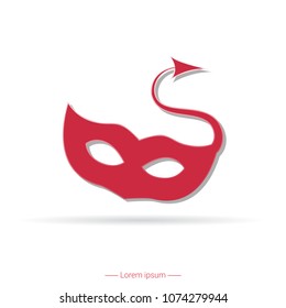 Carnival party face mask isolated on white background. Vector illustration