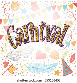 carnival party hand made. vector illustration.
