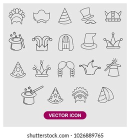 Carnival, party hats sign icon in trendy flat style isolated on grey background, modern symbol vector illustration for web