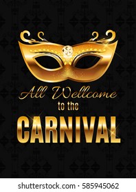 Carnival Party Mask Holiday Poster Background. Vector Illustration EPS10