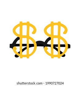 Carnival party masquerade costume glasses sunglasses set isolated on white background. Vector 