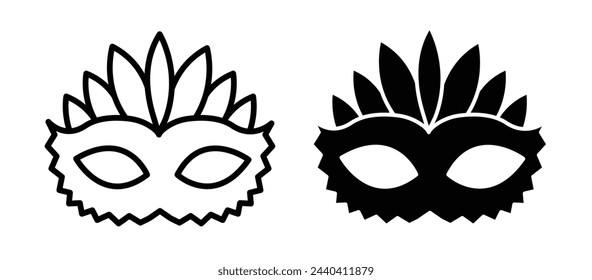 Carnival and Party Masquerade Mask Icons. Festive Eye Mask and Celebration Symbols