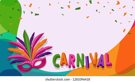 Carnival party poster, banner template ,greeting card concept with colorful elements vector illustration