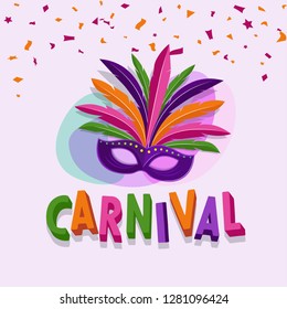 Carnival party poster, banner template ,greeting card concept with colorful elements vector illustration