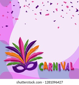 Carnival party poster, banner template ,greeting card concept with colorful elements vector illustration