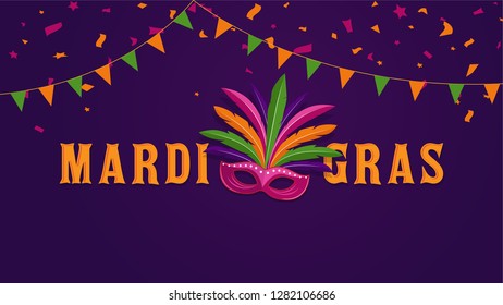 Carnival party poster, banner template ,greeting card concept with colorful elements vector illustration
