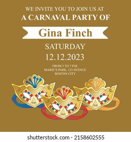 Carnival party poster. Vector illustration