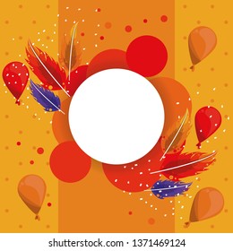 Carnival party round frame