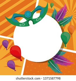 Carnival party round frame