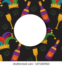 Carnival party round frame