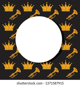 Carnival party round frame