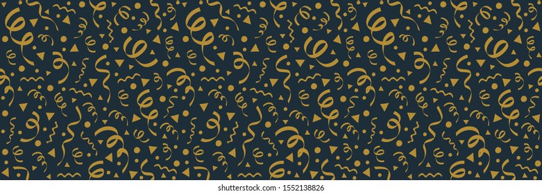 Carnival Party seamless pattern with confetti. Vector.