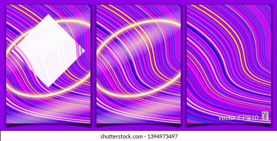 Carnival party is set of posters in neon style. Collection of neon signs, design template, brochure, glowing poster. Bright neon advertising of masquerade, dance party. Vector illustration

