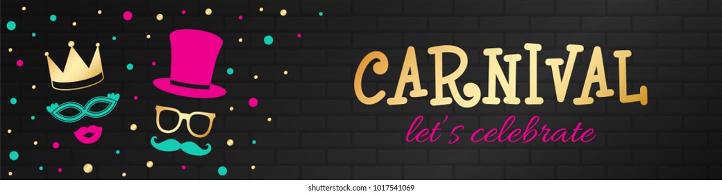 Carnival Party - shiny banner. Vector.