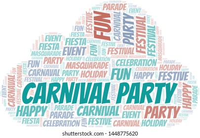 Carnival Party word cloud vector made with text only