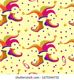 carnival pattern background with cap & shoes