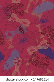 Carnival Pattern with Face Masks