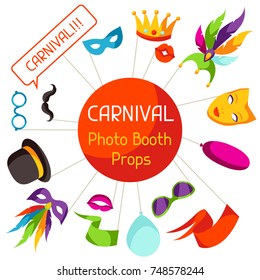 Carnival photo booth props. Accessories for festival and party.