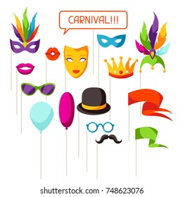 Carnival Photo Booth Props. Accessories For Festival And Party.