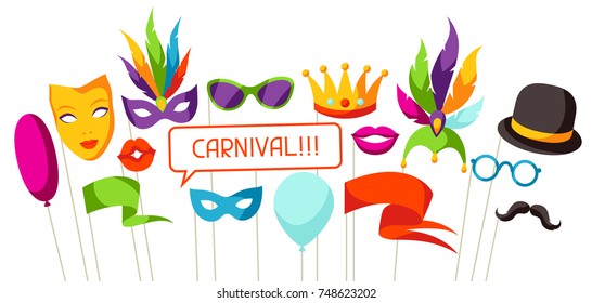 Carnival photo booth props. Accessories for festival and party.