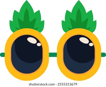 Carnival Pineapple Glasses For Purim Vector Illustration