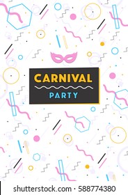 carnival poster. abstract 80s, 90s style retro background with place for text.
