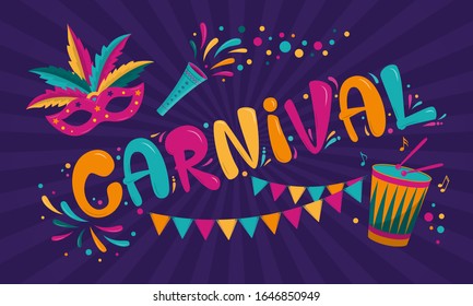 Rio Carnival Poster with Mask Concept 2058433 Vector Art at Vecteezy