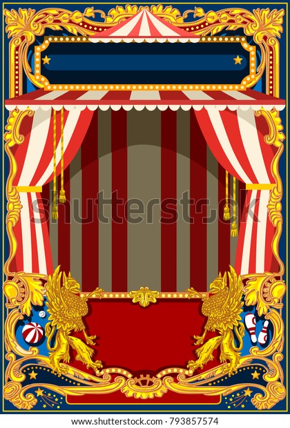 Carnival Poster Template Circus Vintage Theme Stock Vector