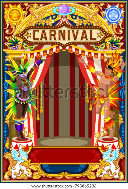carnival poster template circus vintage theme stock vector theme for poster