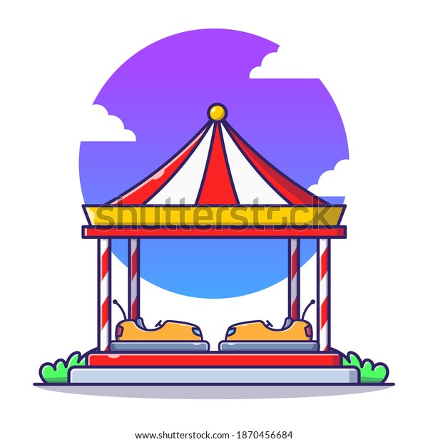 Carnival rides, bumper\
car or dodgems. Amusement elements, play, excitement, happiness,\
kid. Amusement icon concept illustration. Flat cartoon vector\
illustration\
isolated.\
