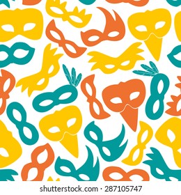 carnival rio color masks icons seamless pattern eps10