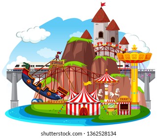 Karnevalsszene mit Zirkus
