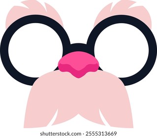 Carnival Senior Glasses For Purim Vector Illustration