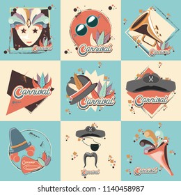 carnival set collection icons