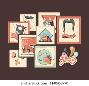carnival set collection icons