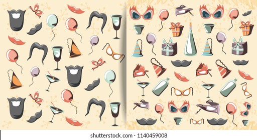 carnival set collection icons