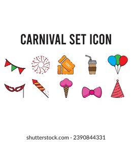 carnival set icon vector template illustration logo design