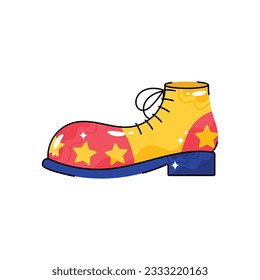 Eslabón del vector del doodle de calzado de carnaval Sticker. archivo EPS 10