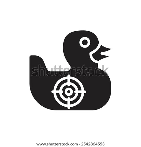 Carnival Shoot Duck Filled Icon Vector Illustration