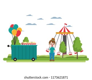 carnival shop car with clown boy and game