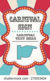 Carnival Sign Template With Pointing Hand