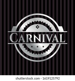 Carnival silver emblem. Vector Illustration. Mosaic.