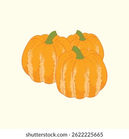 Ilustración de dibujos animados de diseño plano de verduras de calabaza de carnaval