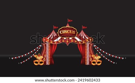 Carnival stand Gate entrance vector with for mock up event display, arch design