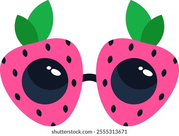 Carnival Strawberry Glasses For Purim Vector Illustration