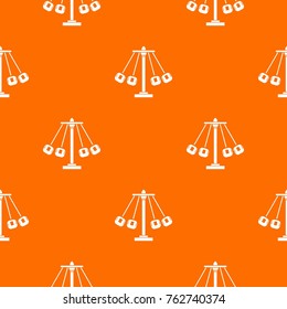 Carnival swing ride pattern repeat seamless in orange color for any design. Vector geometric illustration